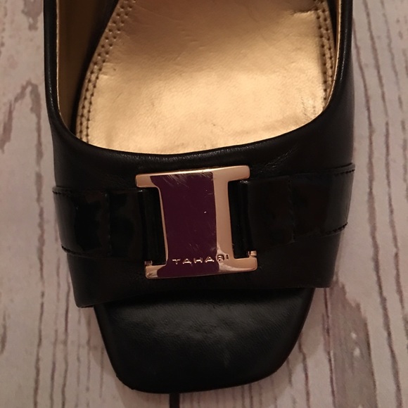 Tahari‎ Robbie Open Toe Black Pumps Size 7 1/2 M - Picture 4 of 8